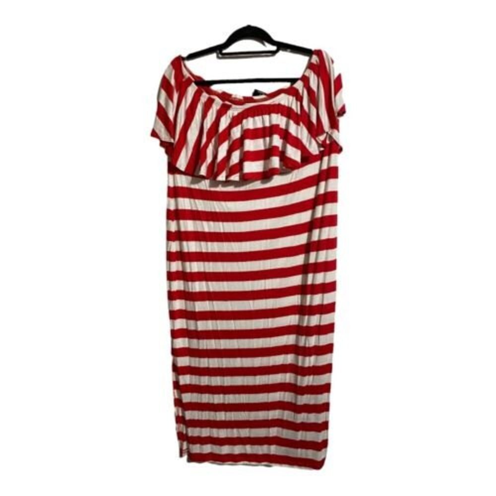 Asley Stewart Women's Tube Dress Maxi Stretch Knit Strip MultiColor Size 2X Plus - Picture 5 of 5